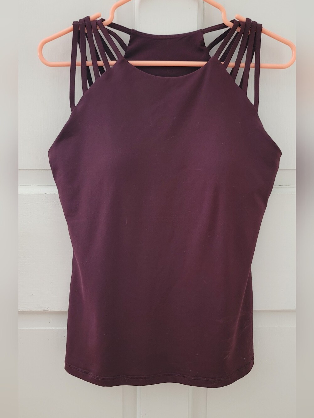 ZYIA Wine Multi-Strap High-Neck Tank Top Sz L